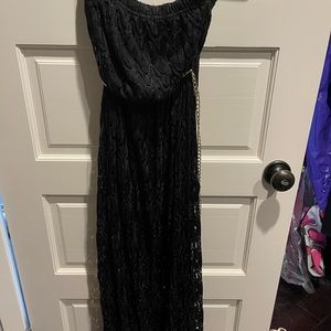 Strapless lace dress